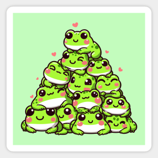 Kawaii Frogs pile Magnet
